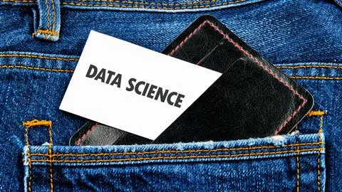 The concept of technology and development. Phrase, words, text DATA SCIENCE o Stock Photos