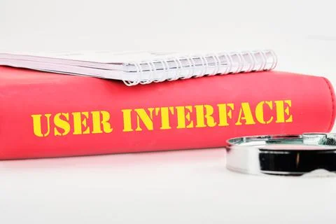 The concept of technology and development. Phrase, word, text USER INTERFACE  Stock Photos