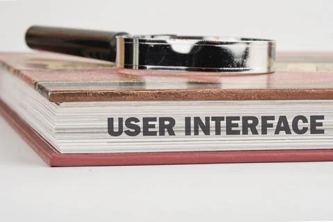 The concept of technology and development. Phrase, word, text USER INTERFACE  Foto stock
