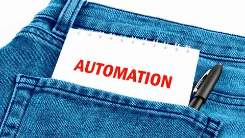 The concept of technology and development. Phrase, words, text AUTOMATION i.. Stock Photos