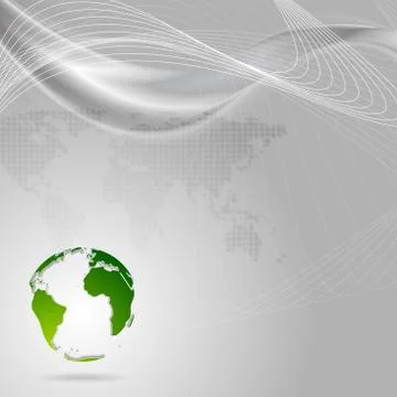 Concept technology background with waves and globe 스톡 일러스트