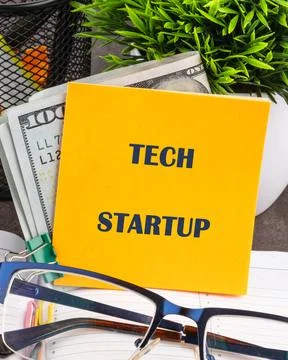 The concept of technology . The conceptual text of TECH STARTUP written on a  Stock-Fotos