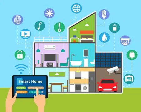 Concept of technology smart house Stock Illustration