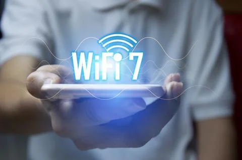 Concept technology wifi 7 connect to the internet world with new technology Stock Photos