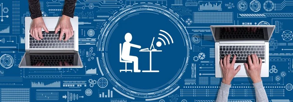 Concept of telecommuting Stock Photos