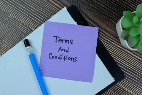 Concept of Terms and Conditions write on sticky notes Stock Photos