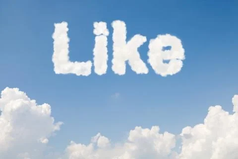 Like concept text in clouds Stock Illustration