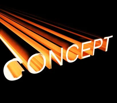 Concept text in copper and 3d as symbol for design and creativity Stockillustratie