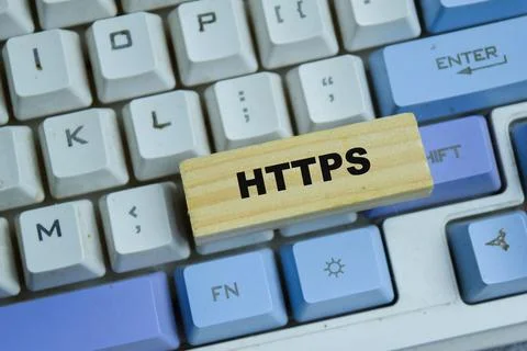Concept of text HTTPS - Hypertext Transfer Protocol Secure on wooden blocks. Stock Photos