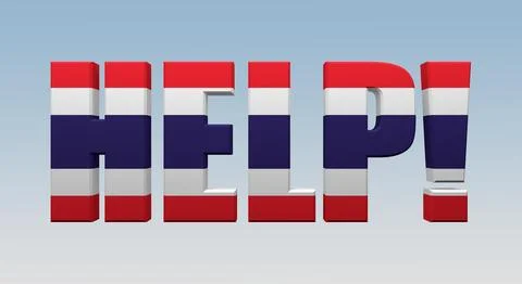Concept thailand asks for help Stock Illustration