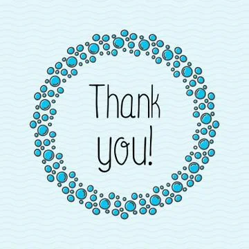 Concept Thank you with bubbles for web site, banner or card. Illustrazione stock