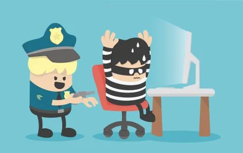 Concept thief was under arrest Stock Illustration