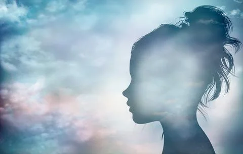 Concept of thinking - psychology - imagination - intelligence or inspiration 스톡 일러스트