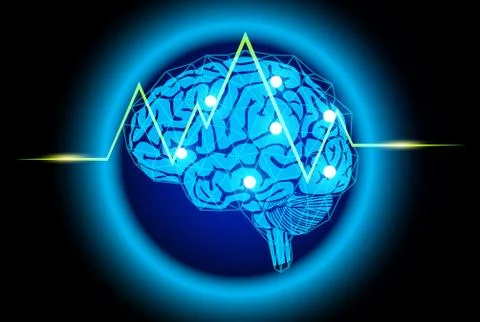 The concept of thinking.Background with brain. Stock Illustration