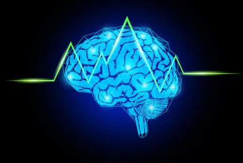 The concept of thinking.background with brain. Stock Illustration