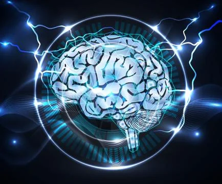 The concept of thinking.background with brain. Stock Illustration