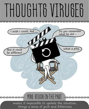 Concept of thoughts Stuck-in-the-Past Stock Illustration