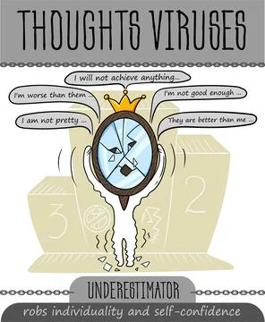 Concept of thoughts Underestimator Stock Illustration
