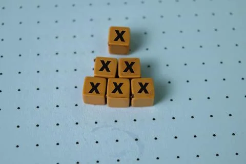 Concept of tick checkmark right and wrong Icon Symbols on wooden block Stock Photos