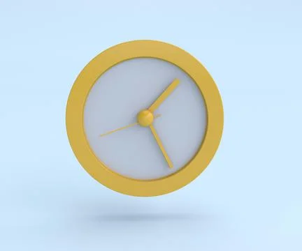 Concept of time. analog Circle clock icon. minimal 3d render illustration on  Illustrazione stock