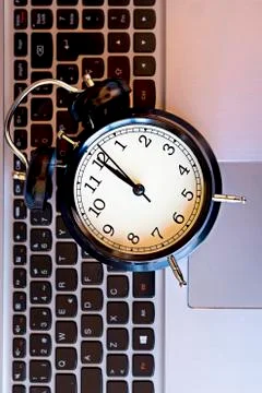 Concept time to be in the computer. Stock Photos