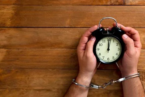 Concept time locked in jail for serving a crime. Stock Photos