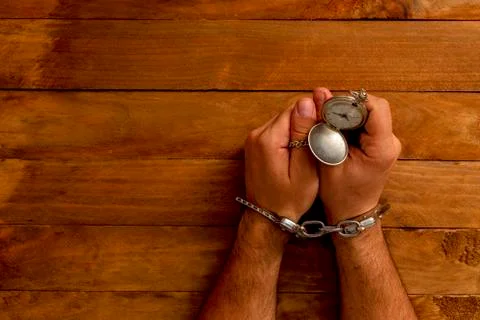 Concept time locked in jail for serving a crime. Stock Photos