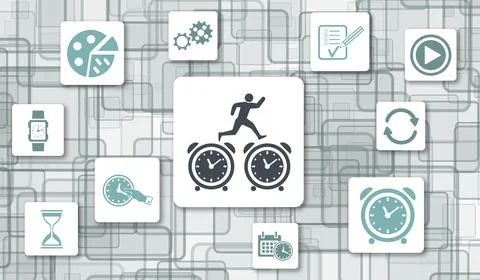 Concept of time management Stock Illustration