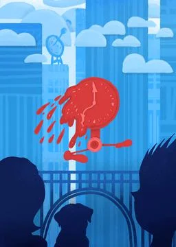 The concept of time. A metaphor. Time is running out and people are watching. Stock Illustration