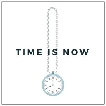 Concept of time is now, time management vector icon flat isolated Stock Illustration