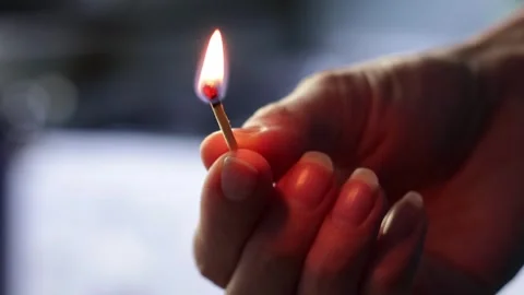 Concept of time running out: like a match burning and extinguishing Stock Footage 268438498