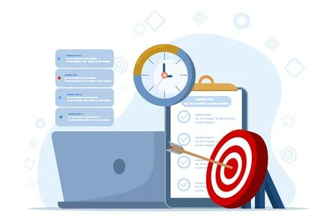 Concept of time schedule, time management, deadline, planner, start-up. Stock Illustration