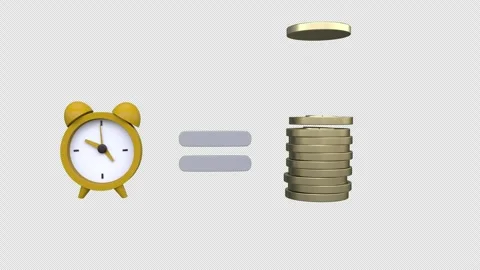 The concept that time is valuable, symbolized by equating a clock with mone.. Stock Footage 304529371