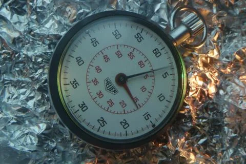 Concept of timer, time and bodegon Stock Photos