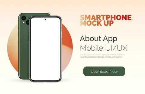 Concept of touch screen smart phone with blank interface. Smartphone wireless Stock Illustration