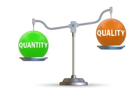 Concept of trade-off between quality and quantity イラスト素材