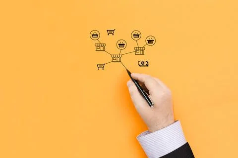 The concept of a trading network Stock Photos