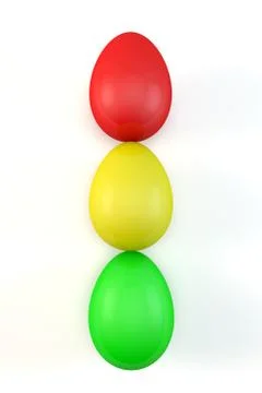 The concept of  traffic light of eggs Illustrazione stock
