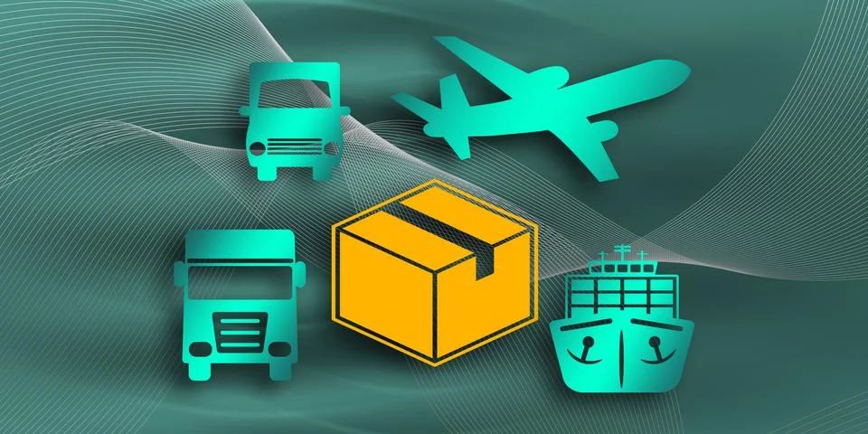 Concept of transportation 库存插图