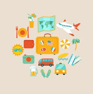 Concept of travelling Stock Illustration