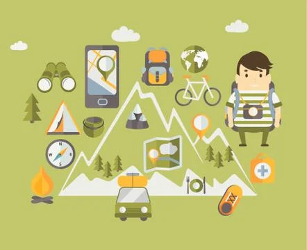 Concept of travelling. Stock Illustration