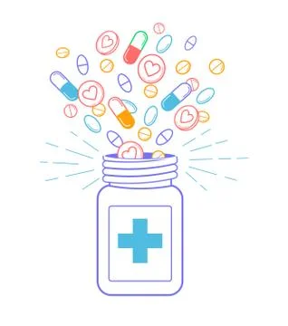 Concept of treatment  pharmacy Stock Illustration