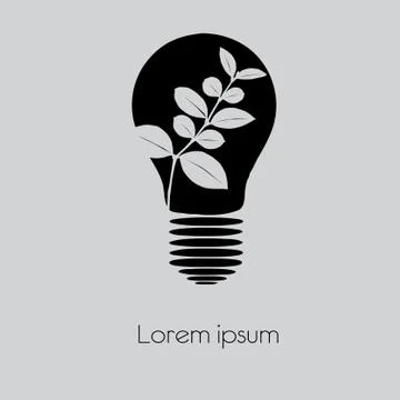 Concept  tree in light bulb symbol of renewable energy Illustrazione stock