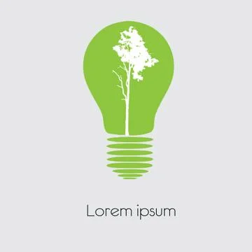 Concept  tree in light bulb symbol of renewable energy Stock Illustration