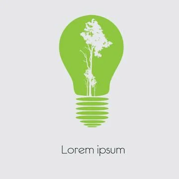 Concept  tree in light bulb symbol of renewable energy Illustrazione stock