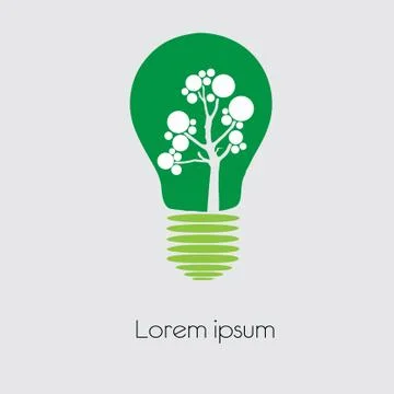 Concept  tree in light bulb symbol of renewable energy Stock Illustration