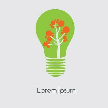 Concept  tree in light bulb symbol of renewable energy Stock Illustration