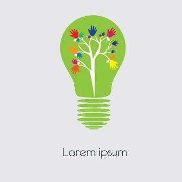 Concept  tree in light bulb symbol of renewable energy Stock Illustration