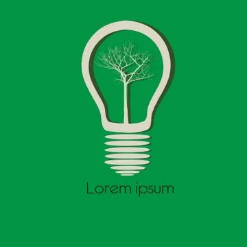 Concept  tree in light bulb symbol of renewable energy Stock Illustration
