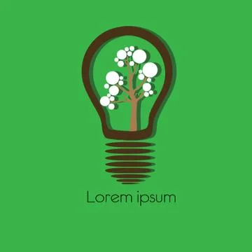 Concept  tree in light bulb symbol of renewable energy Stock Illustration